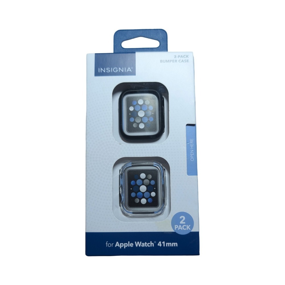 19-O Insignia‎ Bumper Cases Apple Watch Protector 41mm (2-Pack) Black/Clear